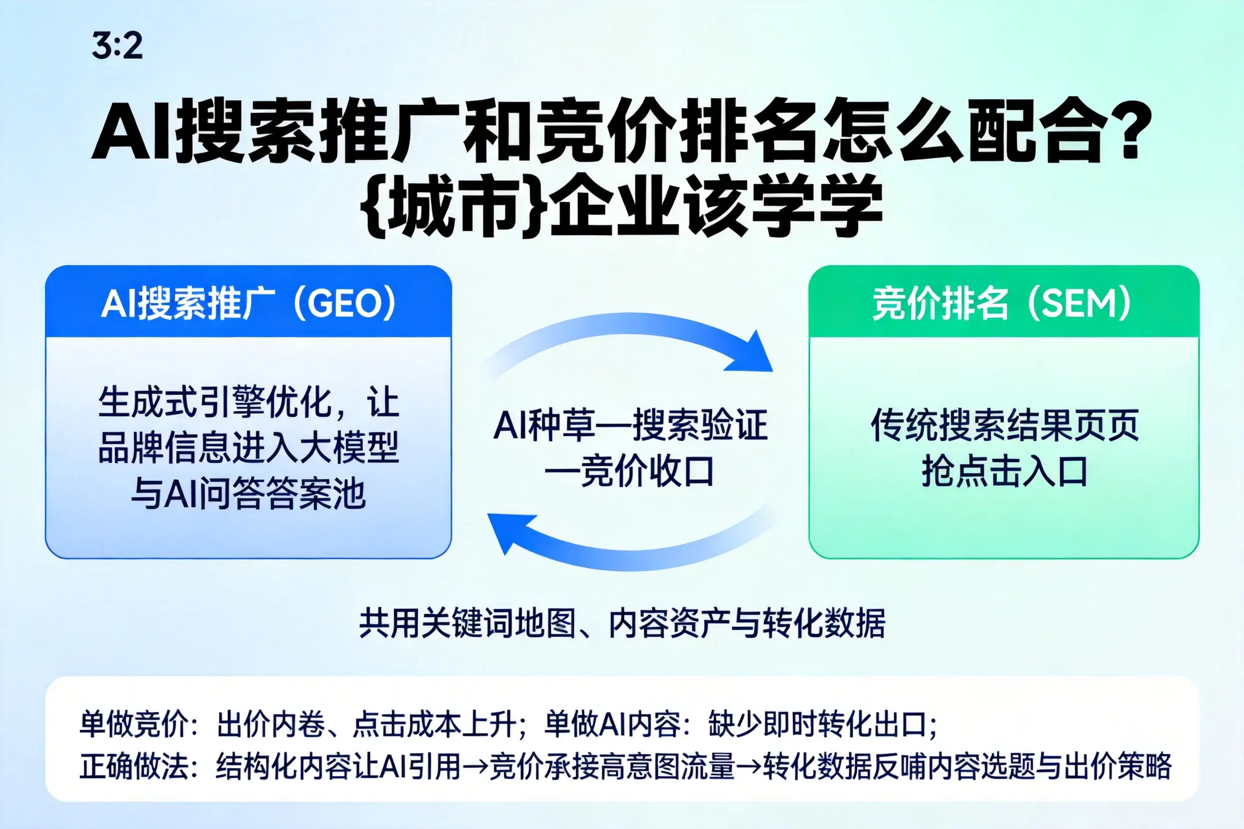 AI搜索推广和竞价排名怎么配合?万宁企业该学学