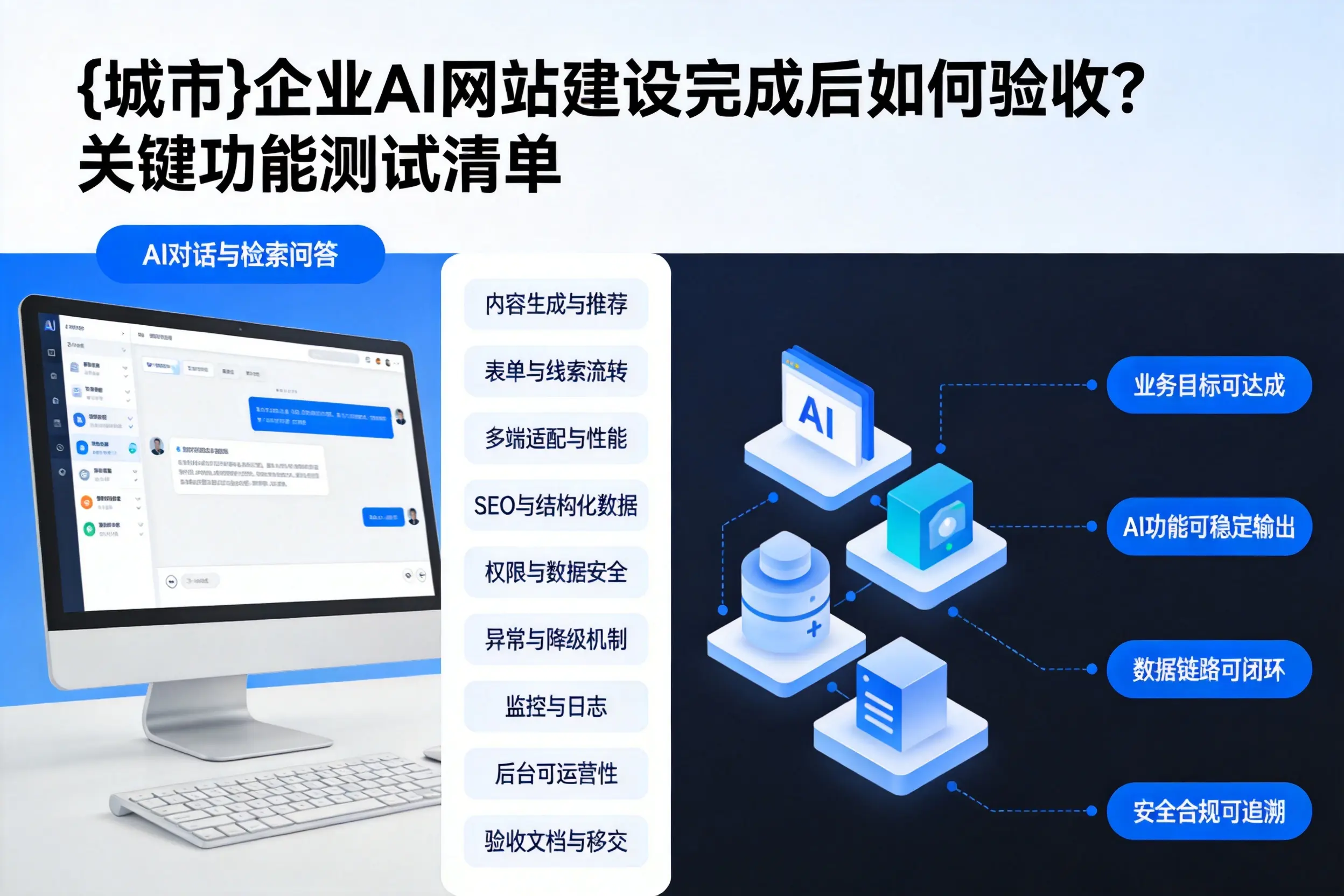 万宁企业AI网站建设完成后如何验收?关键功能测试清单