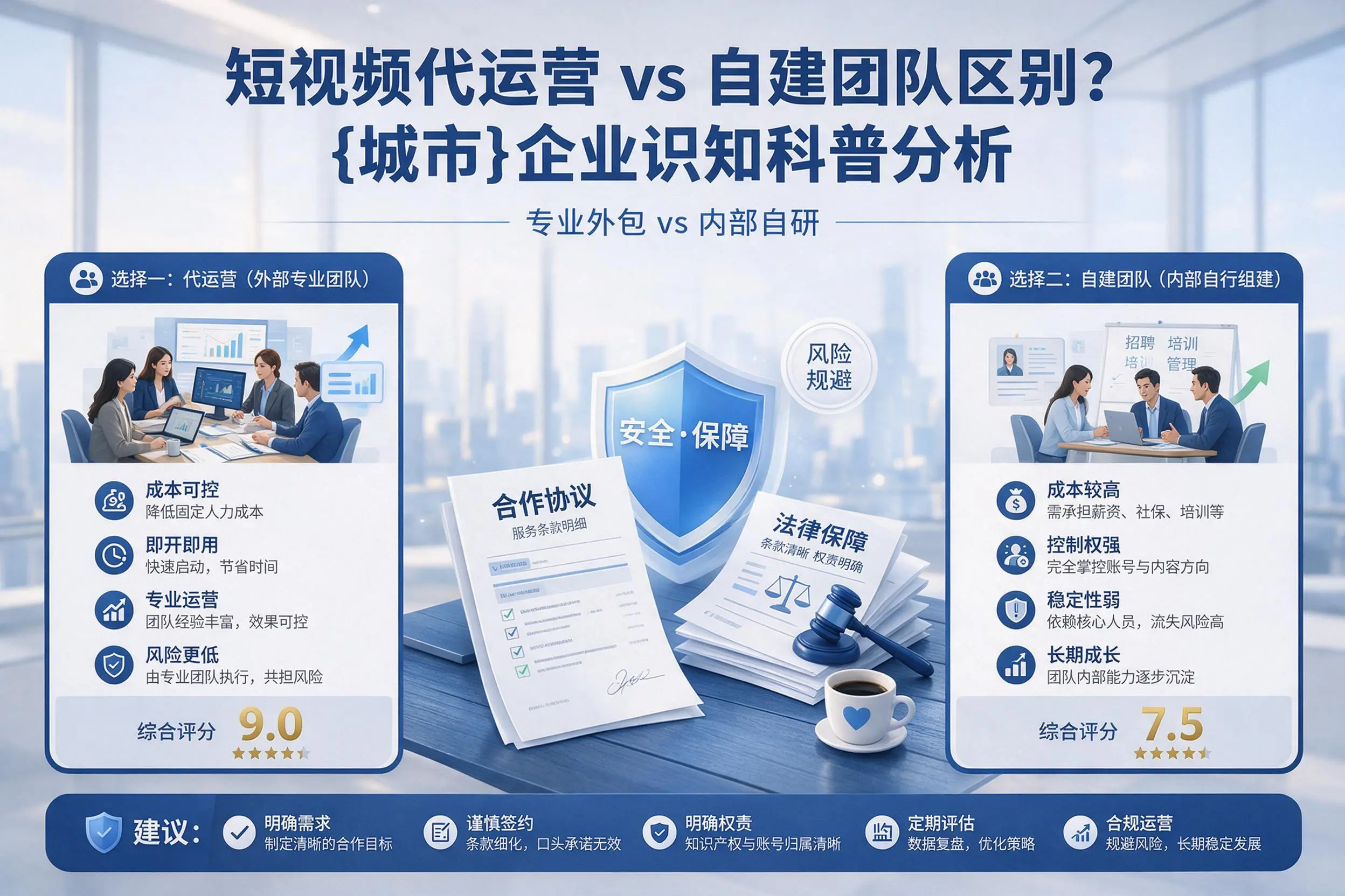 短视频代运营与自建团队区别?万宁企业认知科普分析