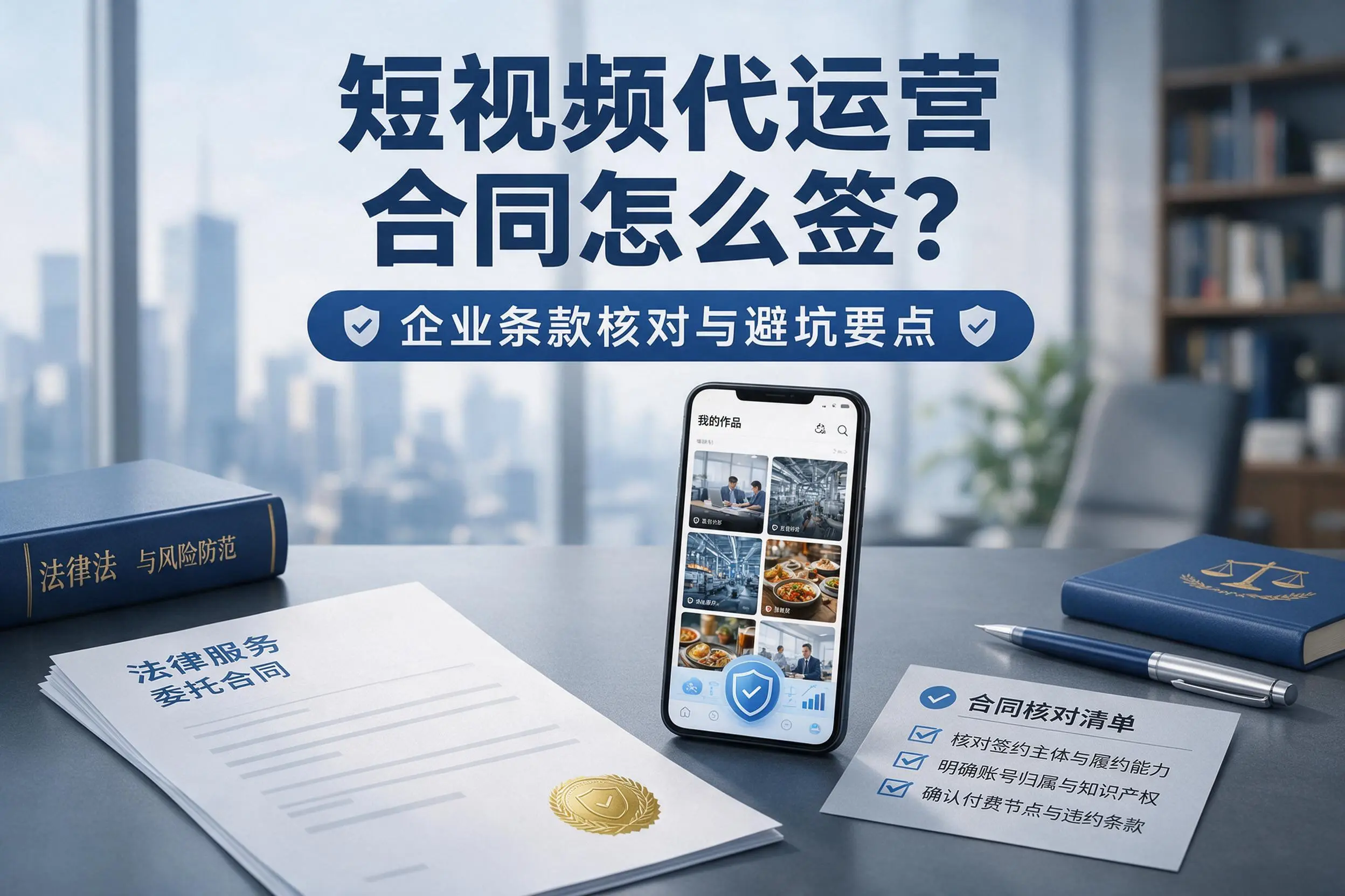 短视频代运营合同怎么签？万宁企业条款核对与避坑要点