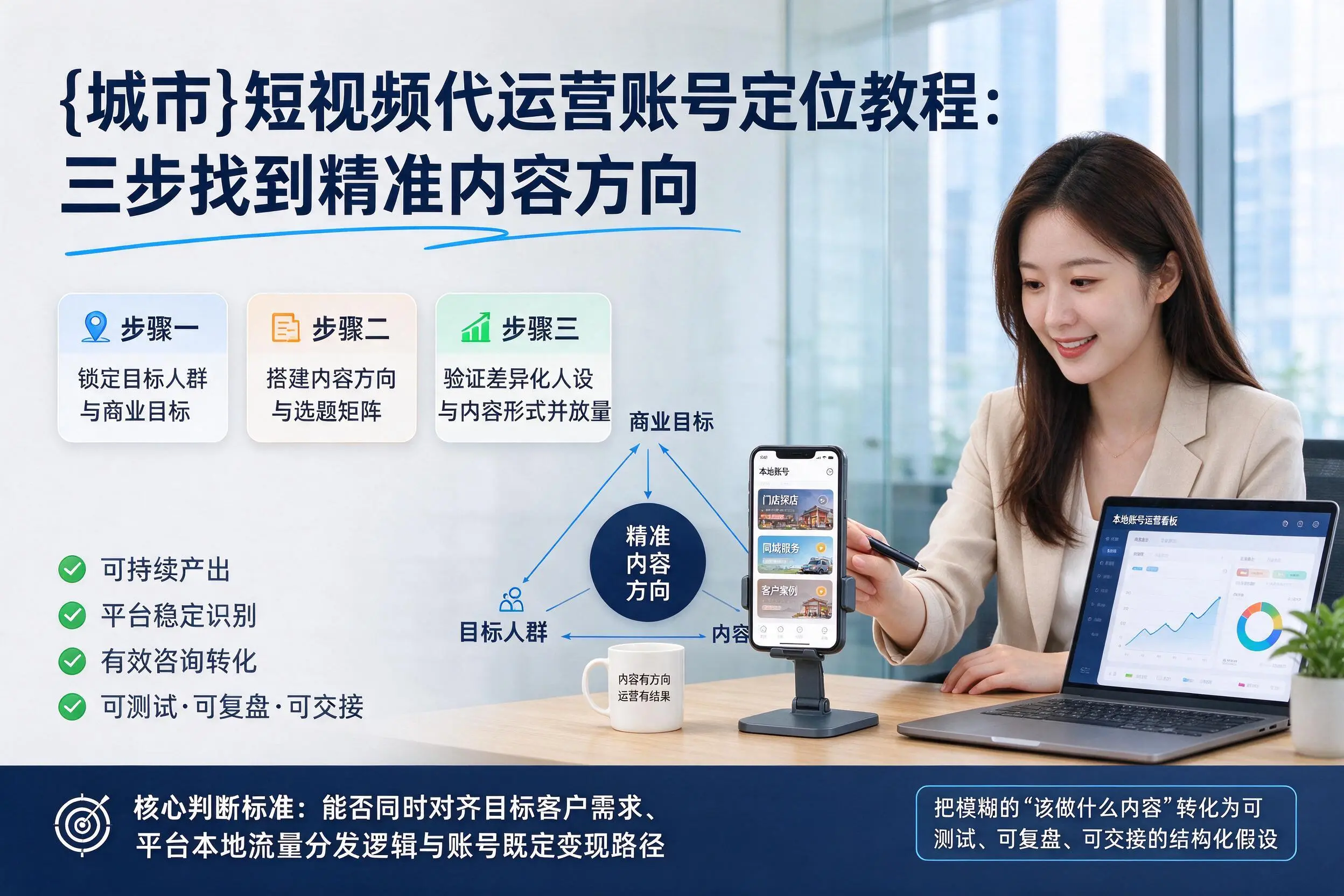 万宁短视频代运营账号定位教程:三步找到精准内容方向