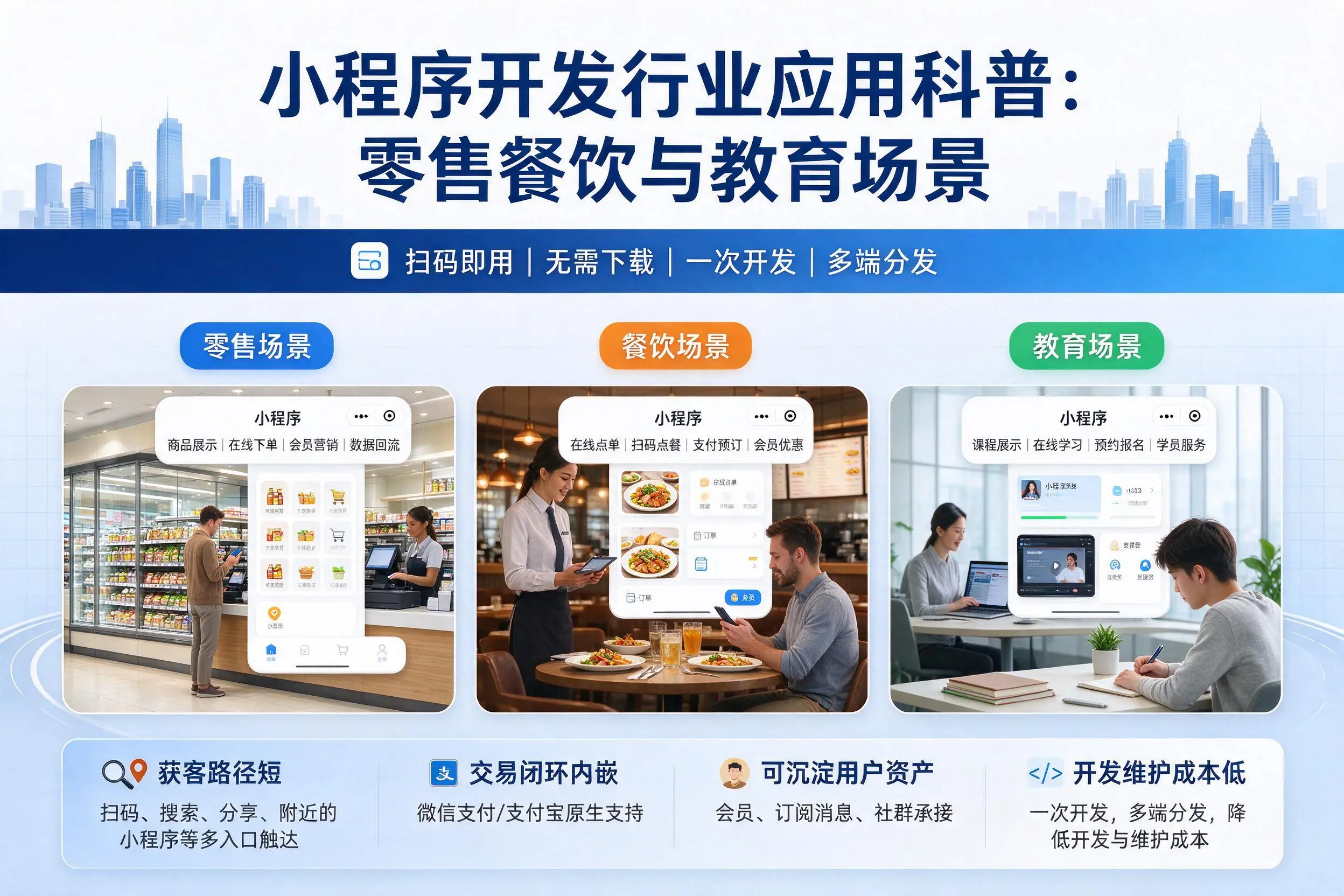 万宁小程序开发行业应用科普：零售餐饮与教育场景