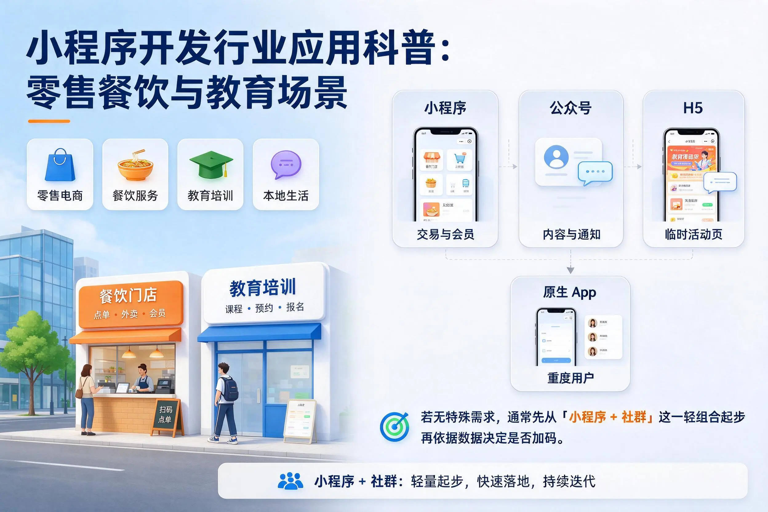 万宁小程序开发行业应用科普：零售餐饮与教育场景