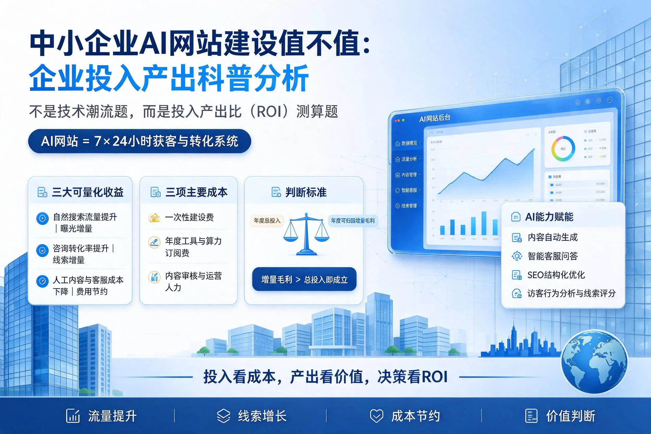 中小企业AI网站建设值不值:万宁企业投入产出科普分析