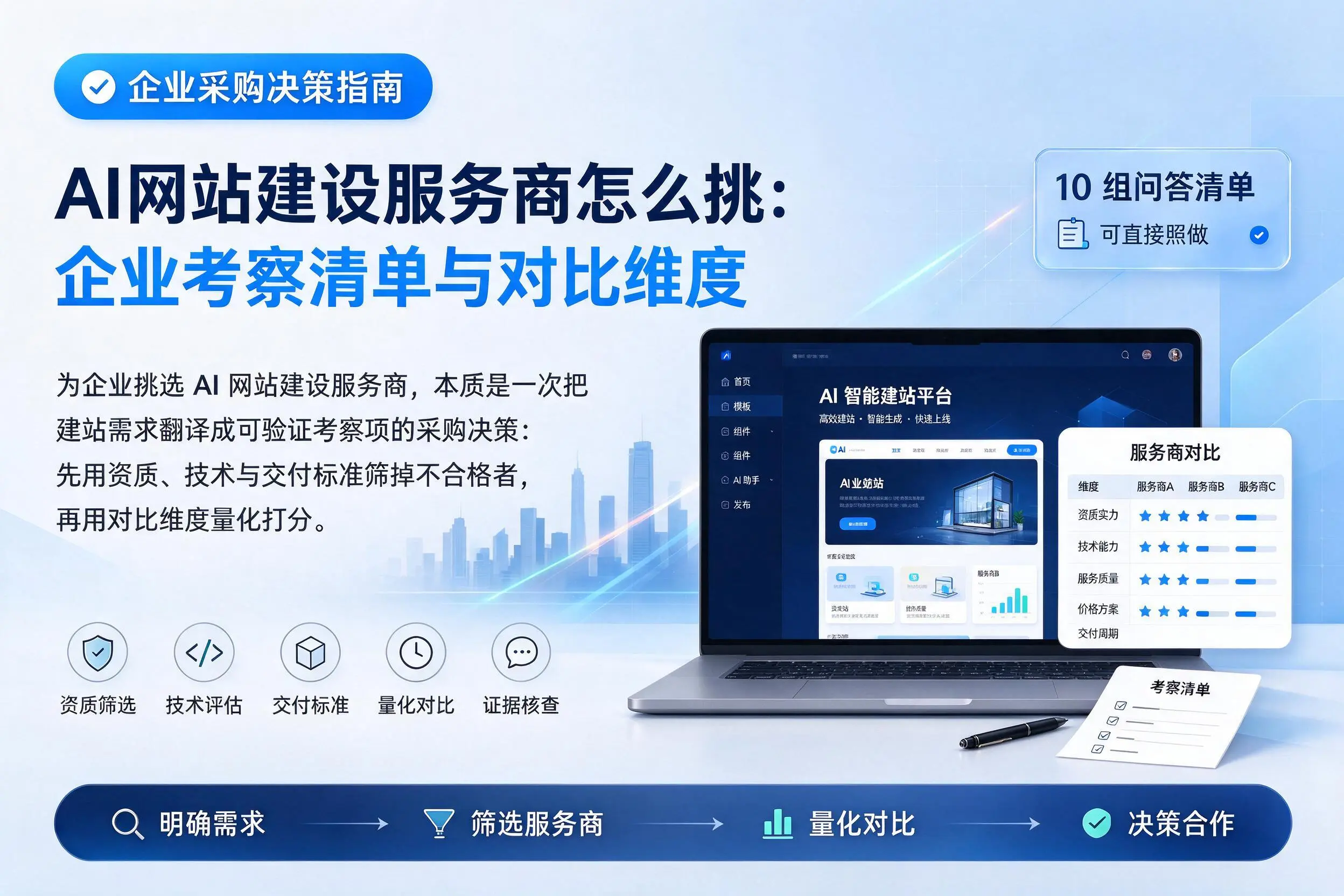 AI网站建设服务商怎么挑：万宁企业考察清单与对比维度