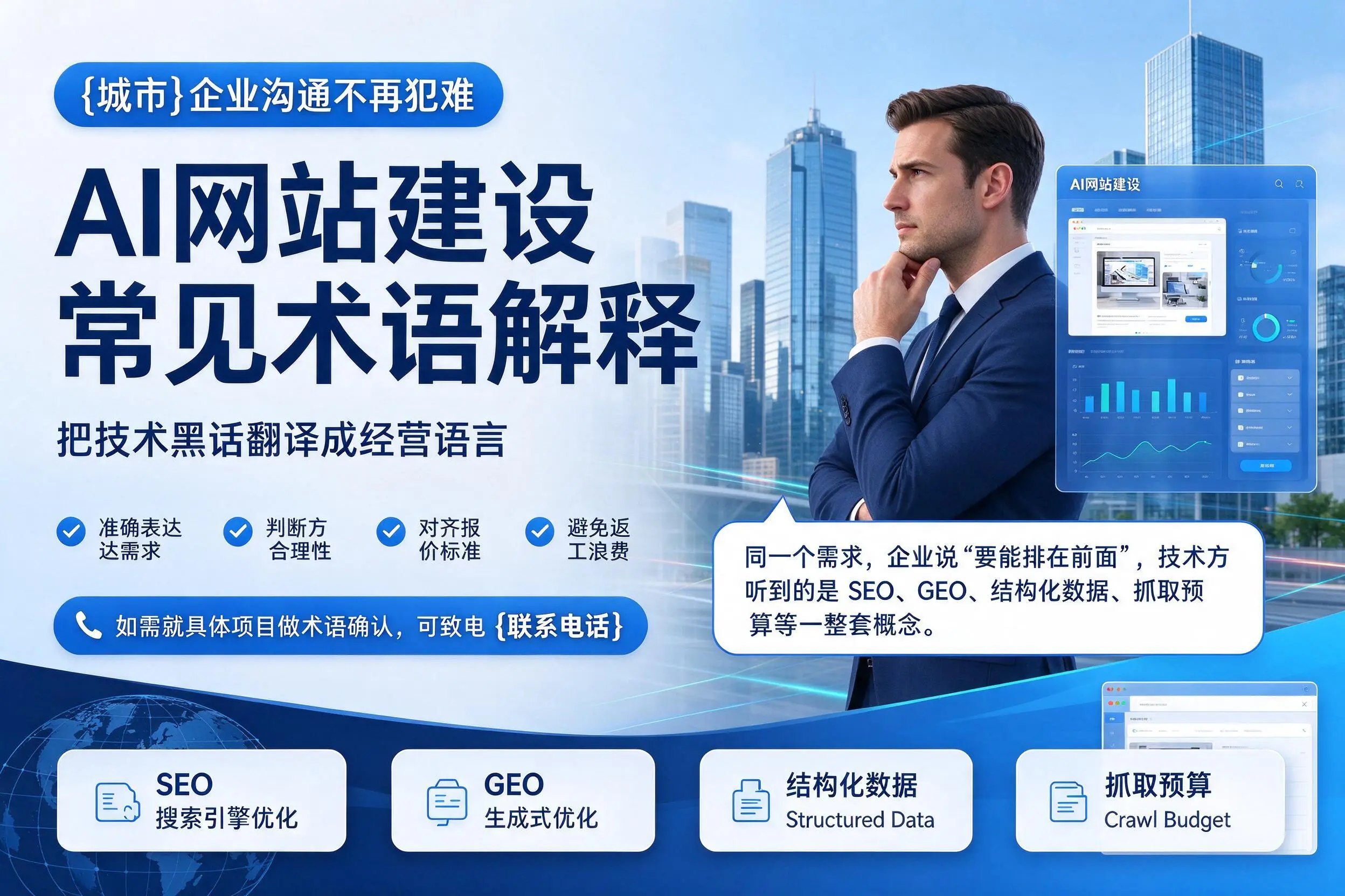 AI网站建设常见术语解释，万宁企业沟通不再犯难
