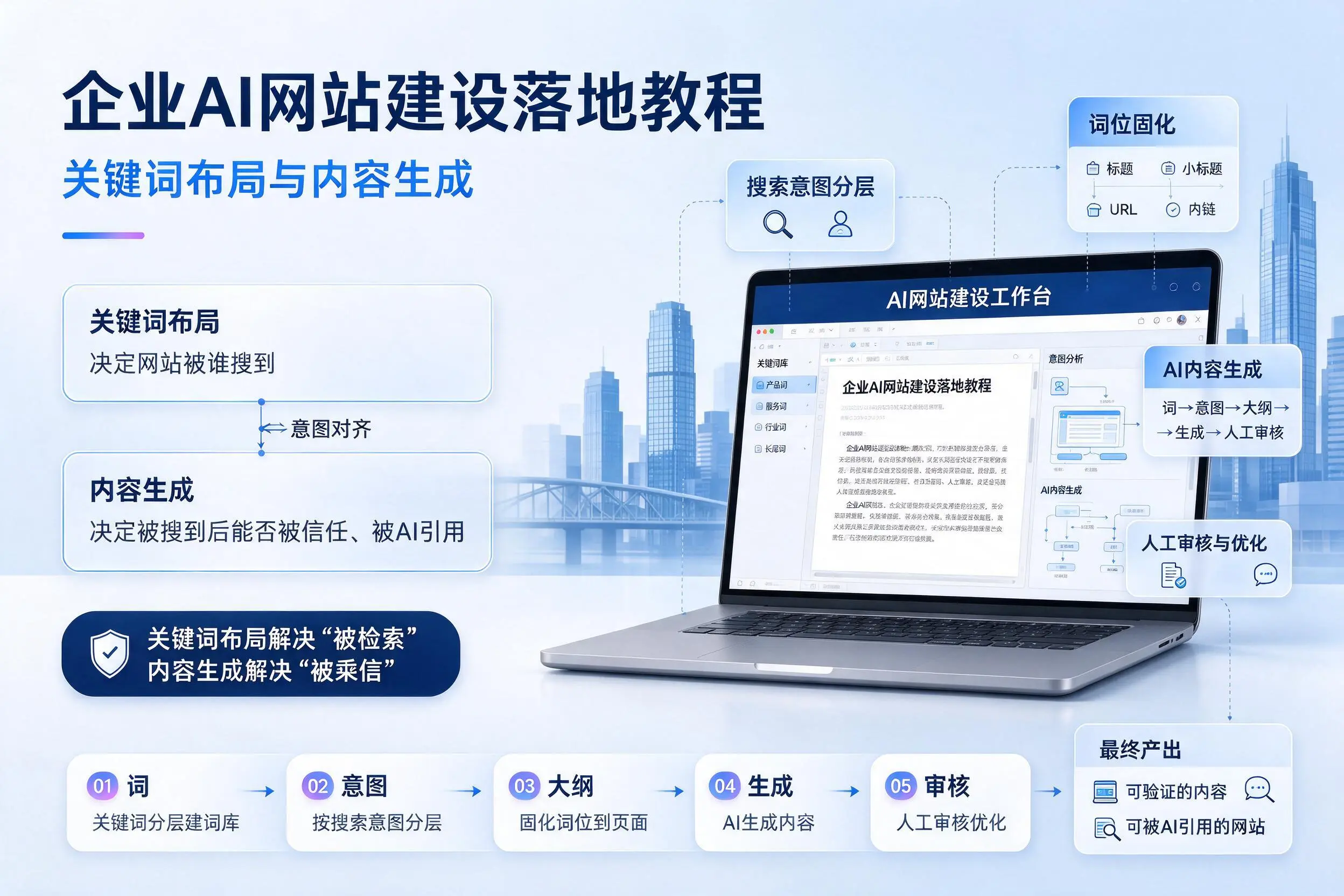 万宁企业AI网站建设落地教程:关键词布局与内容生成